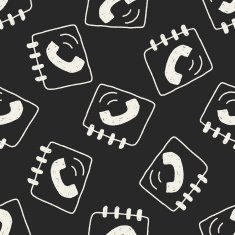 contact book doodle drawing seamless pattern background N3