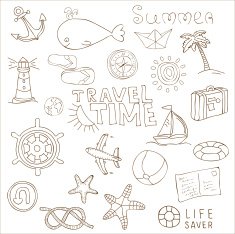 Summer holiday doodle collection