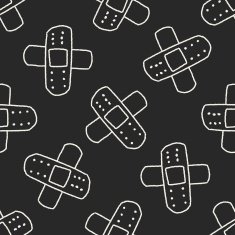 Doodle Bandage seamless pattern background