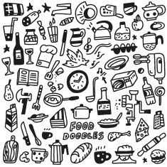 Food cookery - doodles set N2