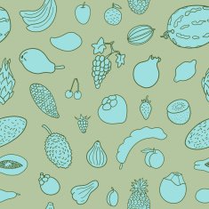 Seamless pattern with hand drawn fruits N2