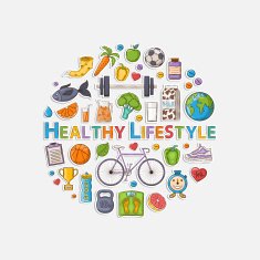 Healthy lifestyle sticker circle