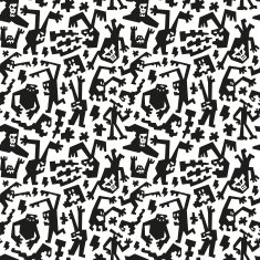 monsters - seamless vector background