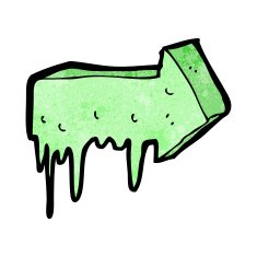 cartoon slimy pointing arrow N5