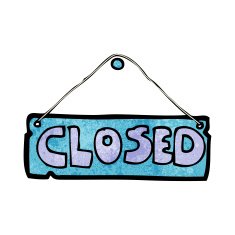 cartoon closed shop sign N6