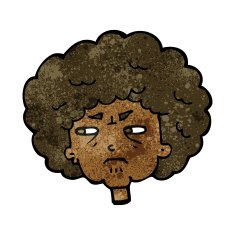 cartoon bitter old woman N12