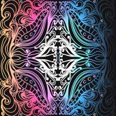 Pretty Shining Abstract Curly Seamless Pattern Bright Background N4