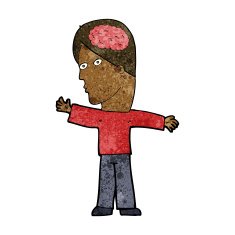 cartoon man with brain N6