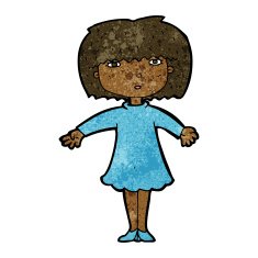 cartoon surprised woman N155