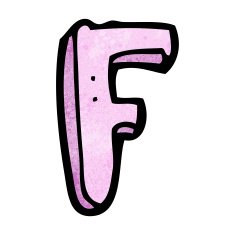 Cartoon Letter F N12