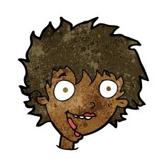 cartoon crazy excited woman N12