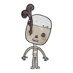 cartoon sad robot N6