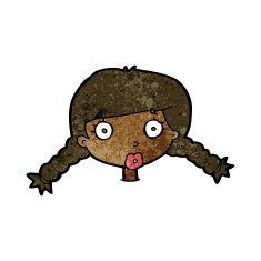 cartoon confused female face N6