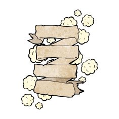 cartoon heraldic scroll banner N7