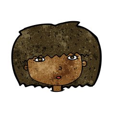 cartoon female face N95