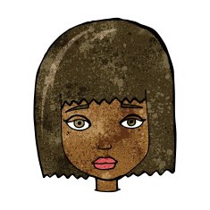 cartoon female face N96