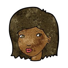 cartoon female face N97