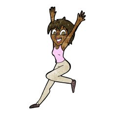 cartoon excited woman N92