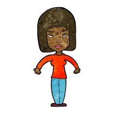 cartoon woman shrugging shoulders N311