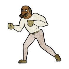 cartoon retro boxer man N7