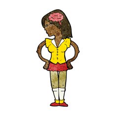 cartoon intelligent woman N12
