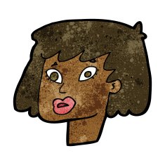 cartoon pretty female face N60