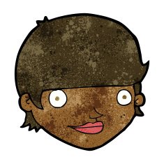 cartoon happy female face N119