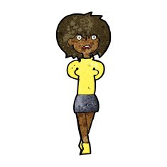 cartoon shocked woman N68