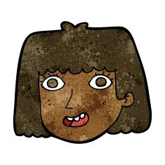 cartoon happy female face N121