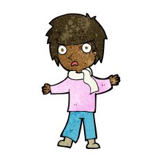 cartoon unhappy boy N39