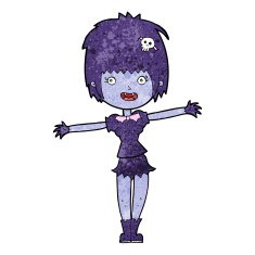 cartoon happy vampire girl N24