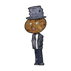 cartoon funny hobo man N6