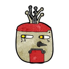 cartoon robot head N53