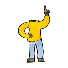 cartoon headless body with raised hand N5