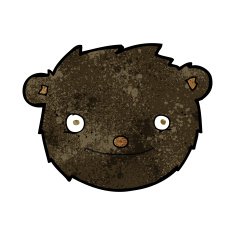 cartoon black bear head N5