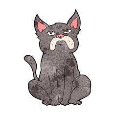 cartoon grumpy little dog N8