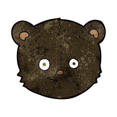 cartoon black bear head N6