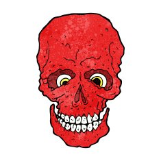 cartoon spooky skull N115