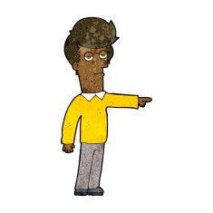 cartoon pointing man N74