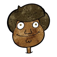 cartoon happy boy's face N13