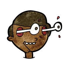 cartoon excited boy's face N7