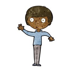 cartoon staring boy N14