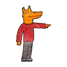 cartoon fox man pointing N5