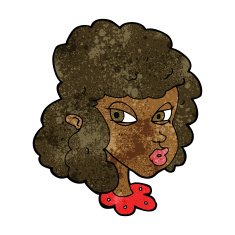 cartoon suspicious woman N13