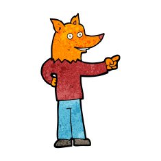 cartoon fox man pointing N6