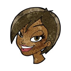 cartoon pretty female face N62