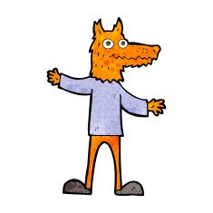 cartoon fox man N25