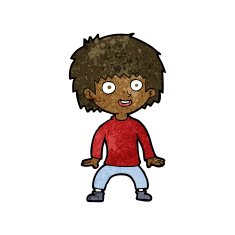 cartoon excited boy N103