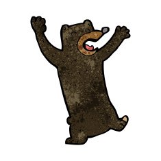 cartoon black bear N38