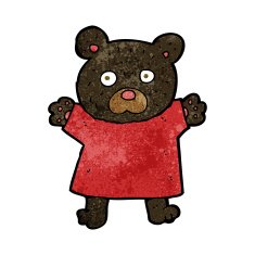 cartoon cute black bear N34